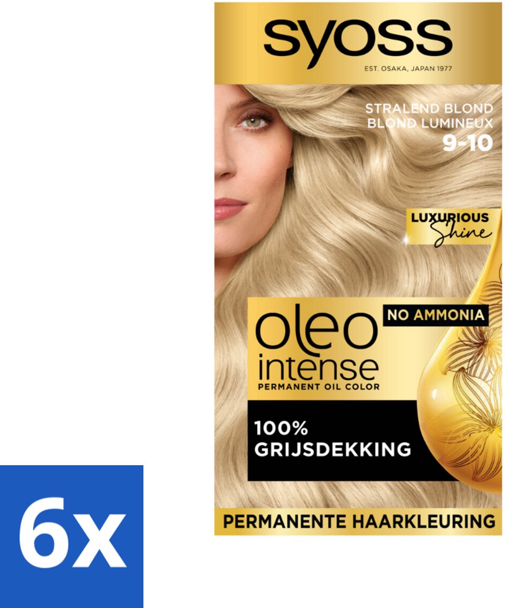 Syoss Oleo Intense - Haarverf - 9-10 - Stralend Blond - 115ml x 6