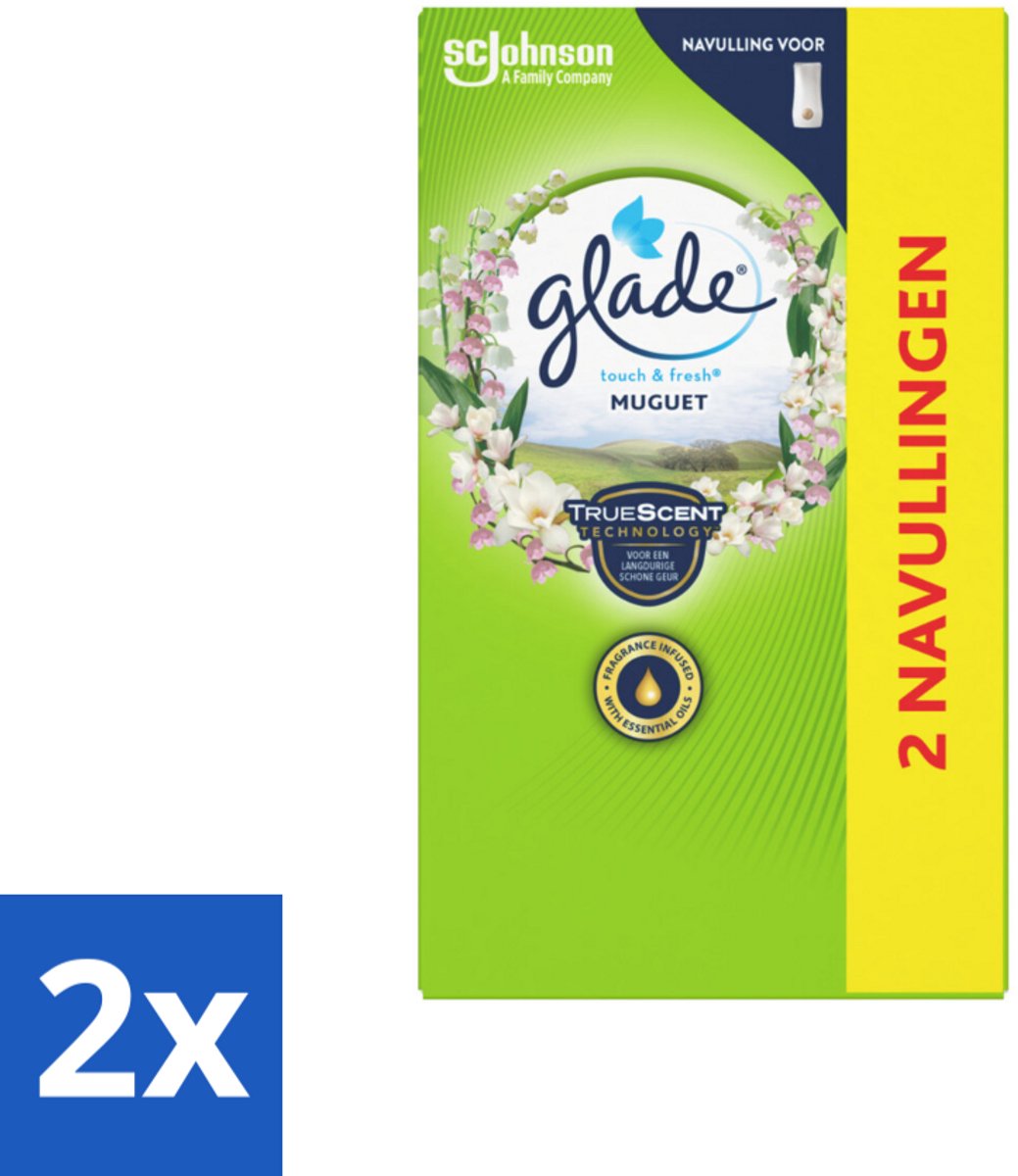 2 x Glade - Touch & Fresh Navulling - Lelietje-van-dalen - 2 × 10 ml - Glade Touch & Fresh - Luchtverfrissers - Muguet Geur - Bloemige Geur - Muskusgeur