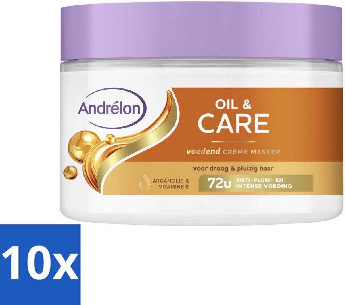 Andrélon – Crème Haarmasker – Oil & Care – 300 ml - Bulkverpakking - 10 stuks