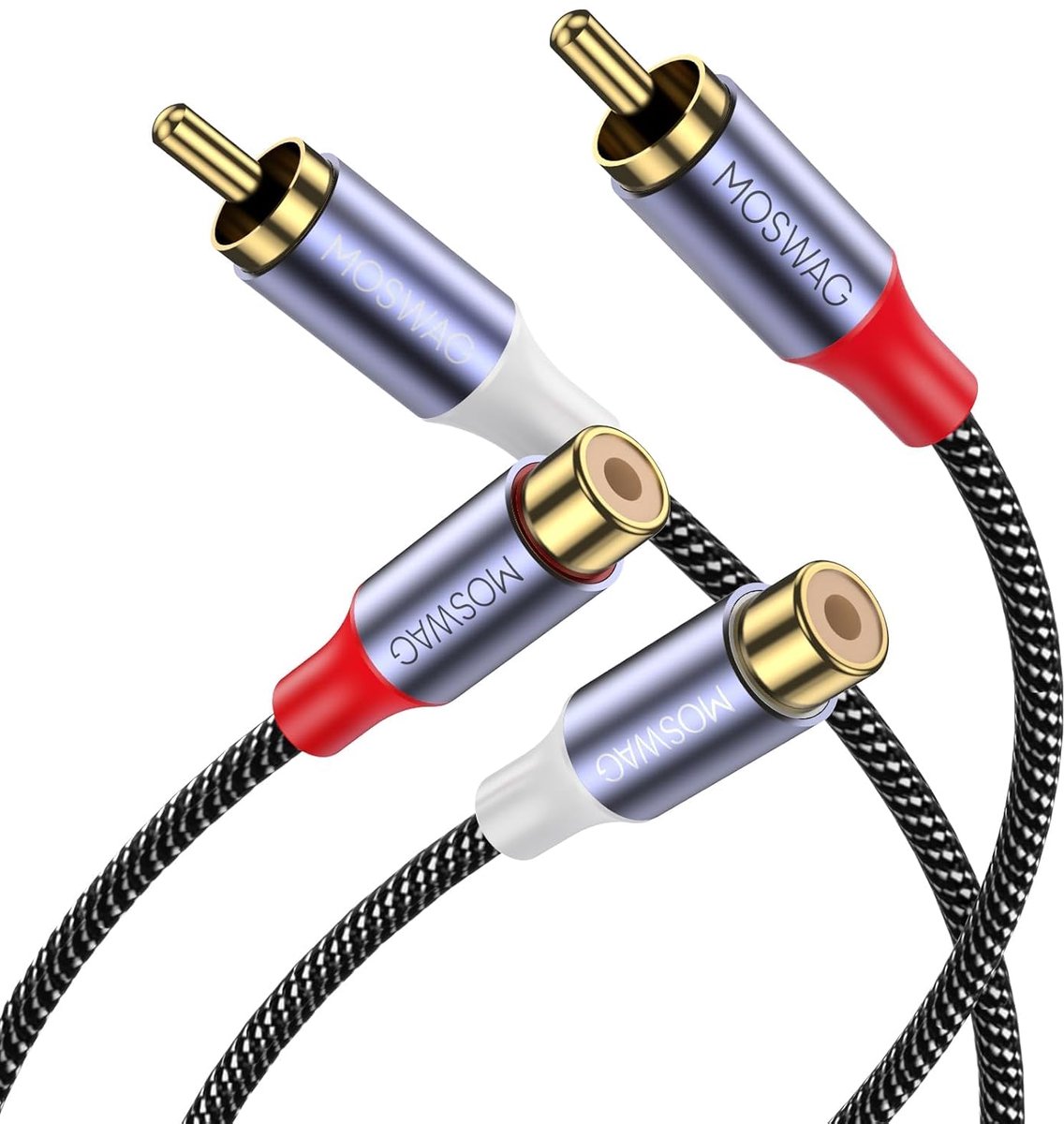 RCA kabels 3M - goud verzilverde connector - dual RCA male naar female - ideaal voor audio systemen - ShopVlot