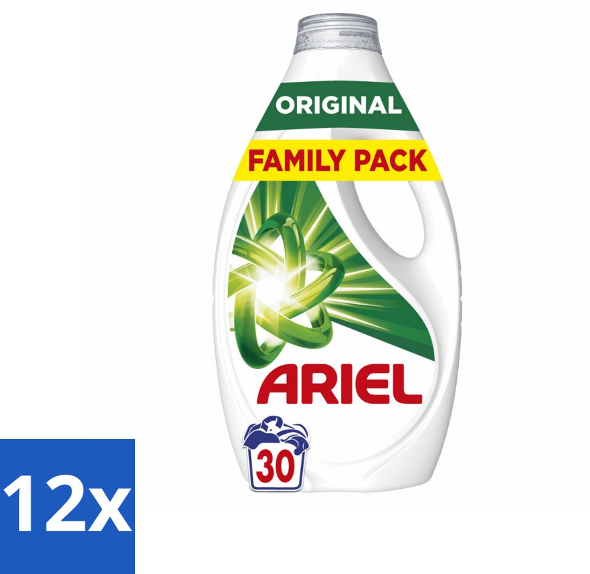 12 x Ariel - Vloeibaar Wasmiddel - Original - 30 Wasbeurten - 1350 ml - Wasmiddel - Ariel - Vloeibaar Wasmiddel - Wasverzachter - Vlekkenverwijderaar
