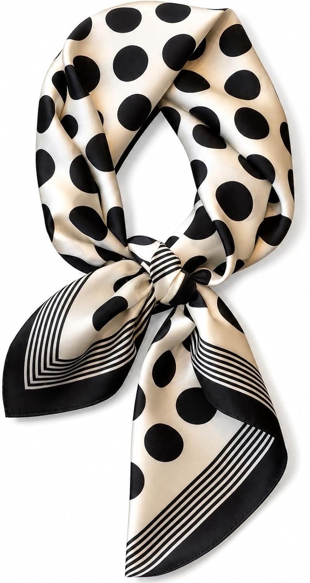 Zachte polka dots sjaal dames - kunstzijde halsdoek - trendy accessoire - perfect voor elke outfit - ShopVlot