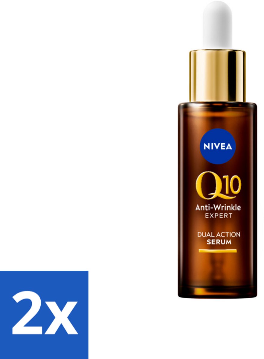 2 x NIVEA - Gezichtsserum - Q10 Dubbele Werking Anti-Rimpel - Dubbele werking - Vermindert & voorkomt rimpels - 30 ml - NIVEA Q10 Serum - Anti-rimpel Serum - Rimpelvermindering - Anti-aging Serum - Glycatie