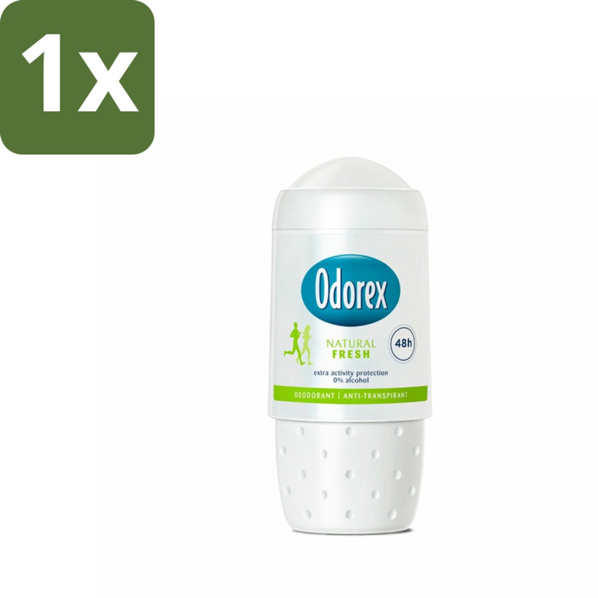 1 x Odorex - Deodorant Roller - Natural Fresh - Natuurlijke Frisheid - 50 ml - Deodorant Roller - Alcoholvrije Deodorant - Natuurlijke Frisheid - Zweetgeur Bestrijding - Huidvriendelijk