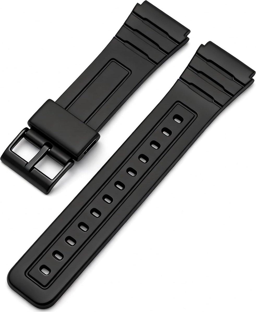 Vervangende Silicium Horlogeband 18mm - Geschikt voor Casio A158/A159/A168/AE1200/AE1300/W-218H/W-217H/F-91/F105 - ShopVlot