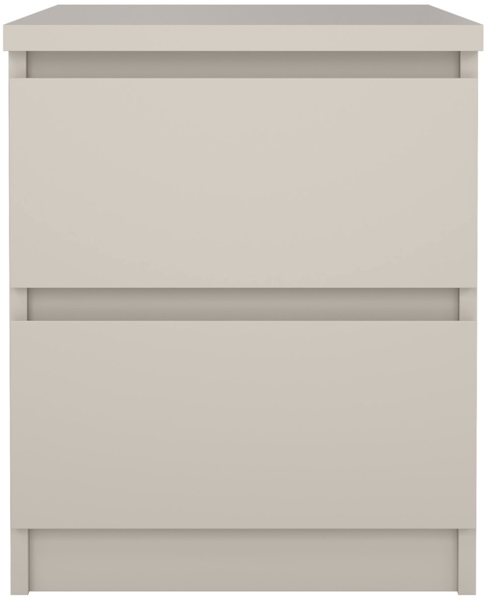 Nachtkastje Beige - 40x50x49,5 cm - Nachtkastje Ylva 2-Lades - Giga Living