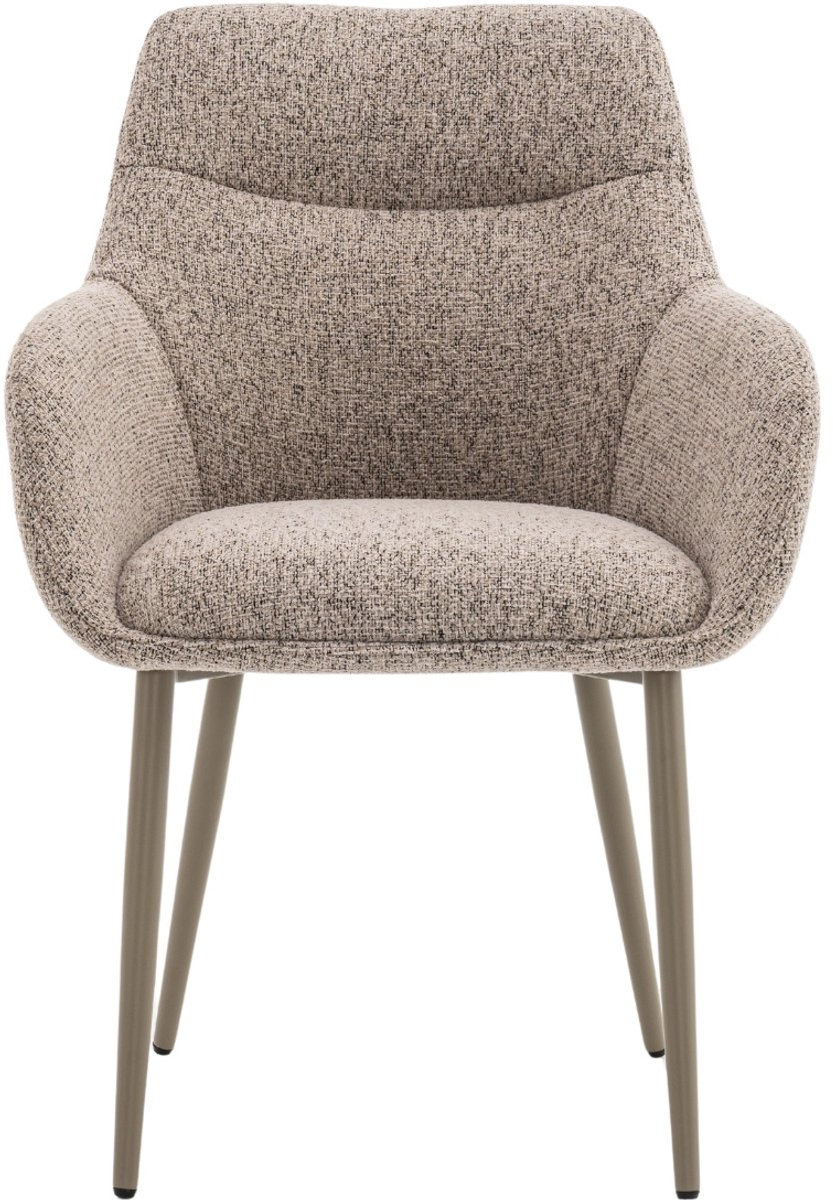 DÉJA Living Eetkamerstoel Noé - Taupe/Taupe - Zithoogte 47cm - Set van 2