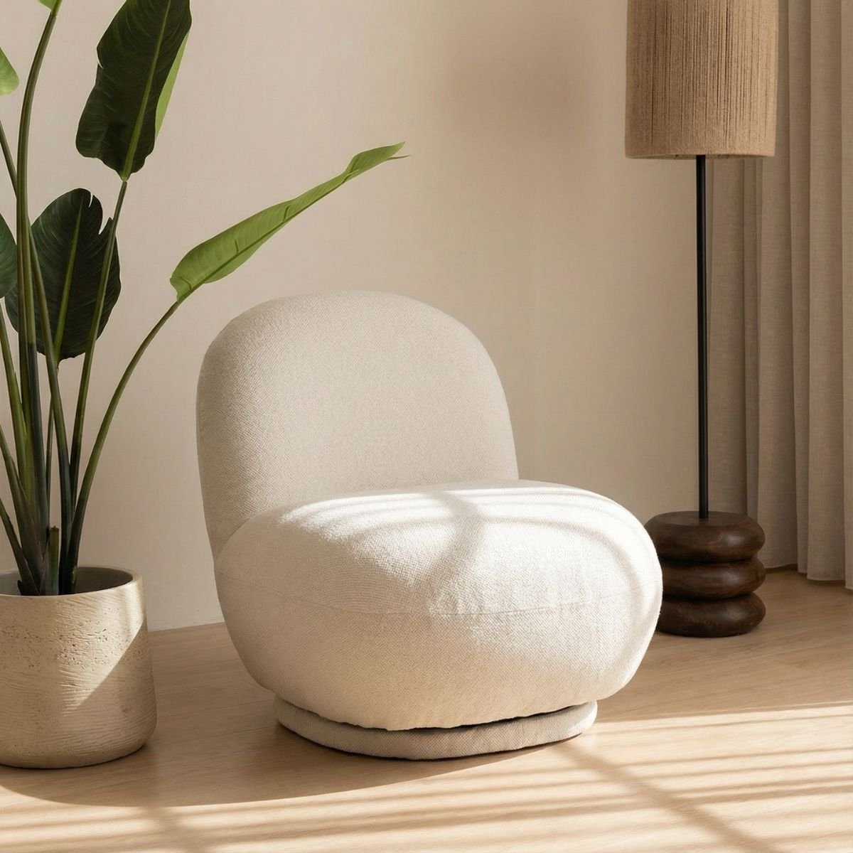 DÉJA Living Draaifauteuil Boone - Stof - Off-White