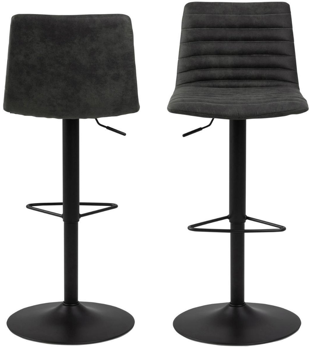 Barkruk Stof Grijs - Draaibaar - Zithoogte 60,5-82cm - Chelsea - Giga Living - Set van 2