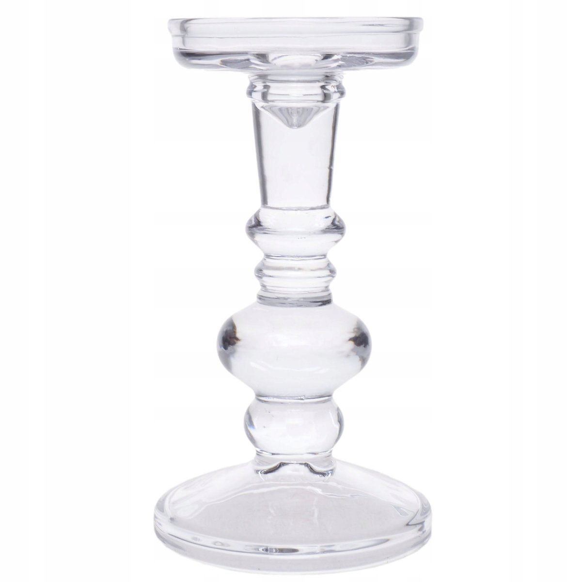 Glazen Kandelaar met Bal - 18cm Hoog