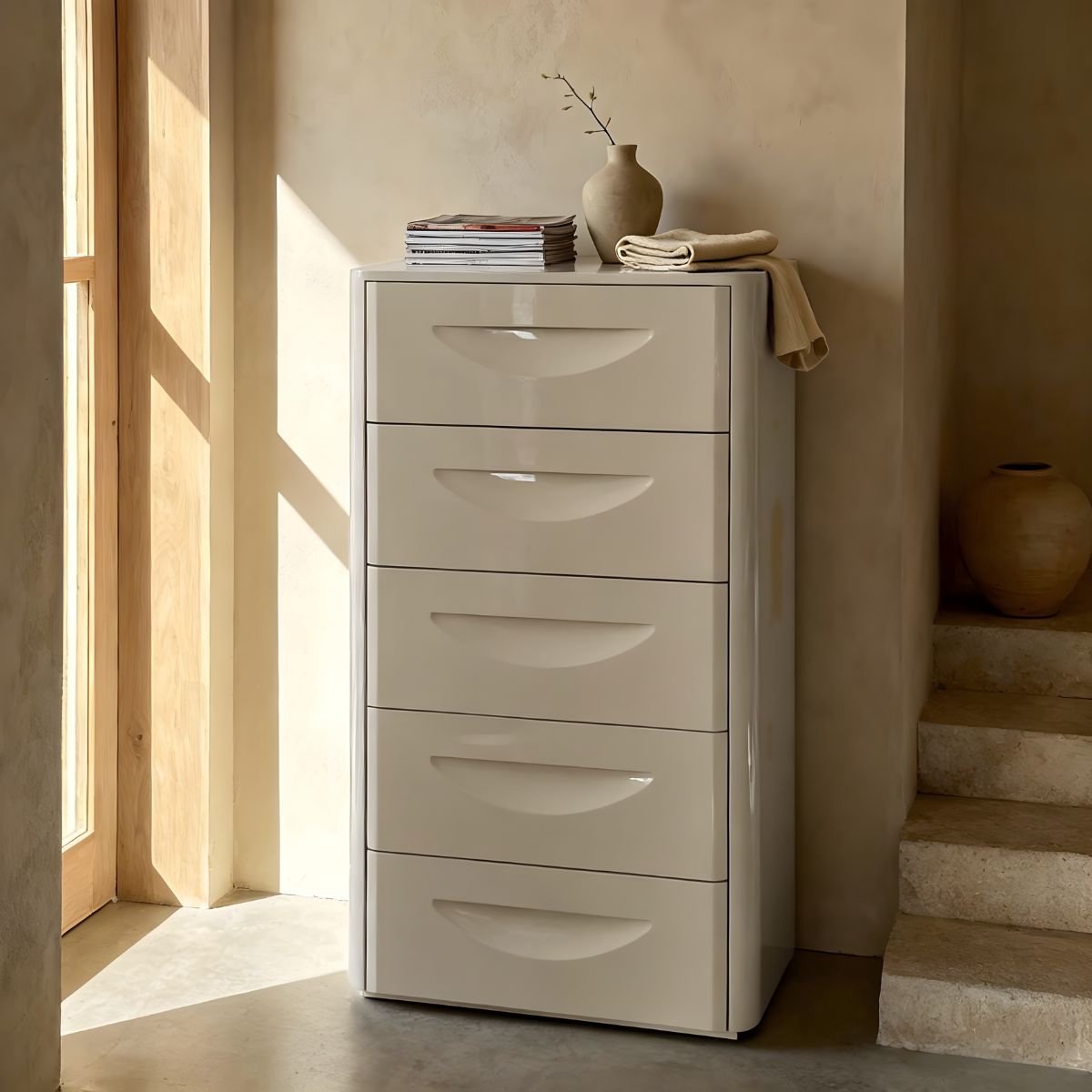 DÉJA Living Ladekast Setra - Glossy Crème - 60x41x105cm