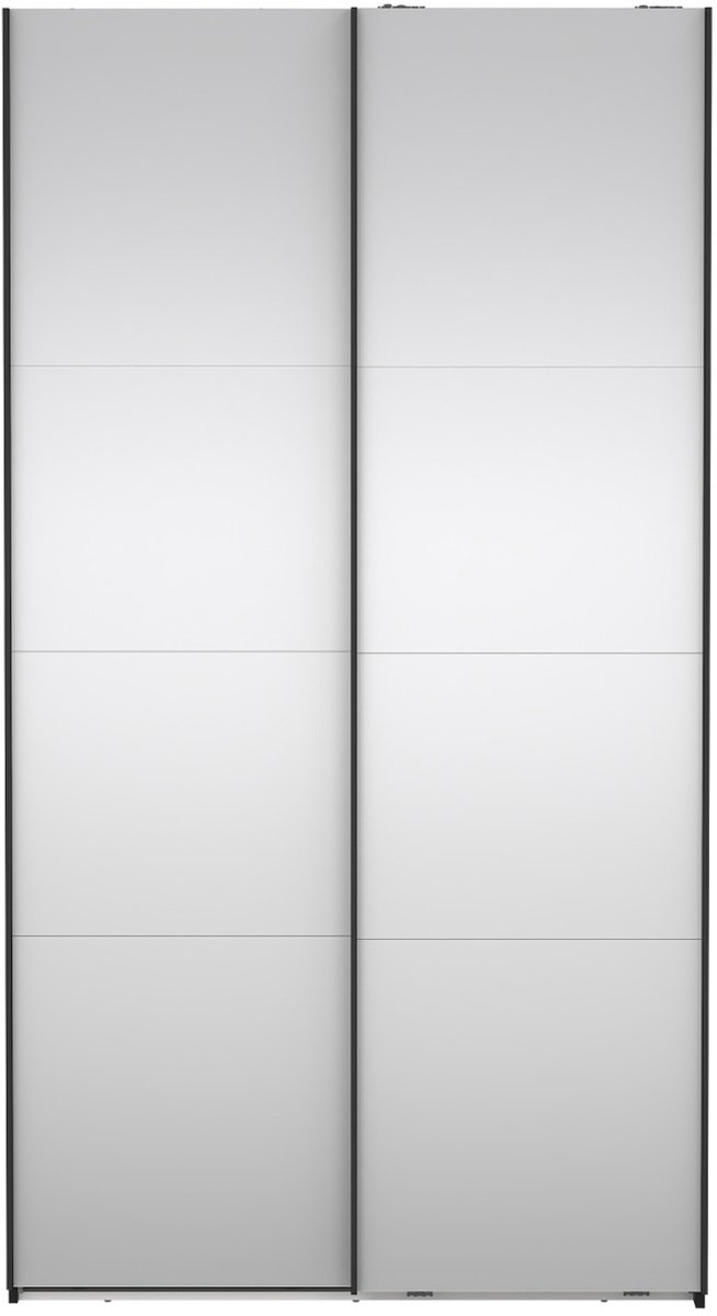 Giga Living Kledingkast Catania - Zwart - Incl. Spiegel - 119x67x220cm