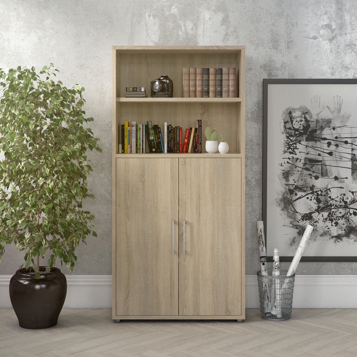 Giga Living Boekenkast Prima - Naturel - 90x185x45cm