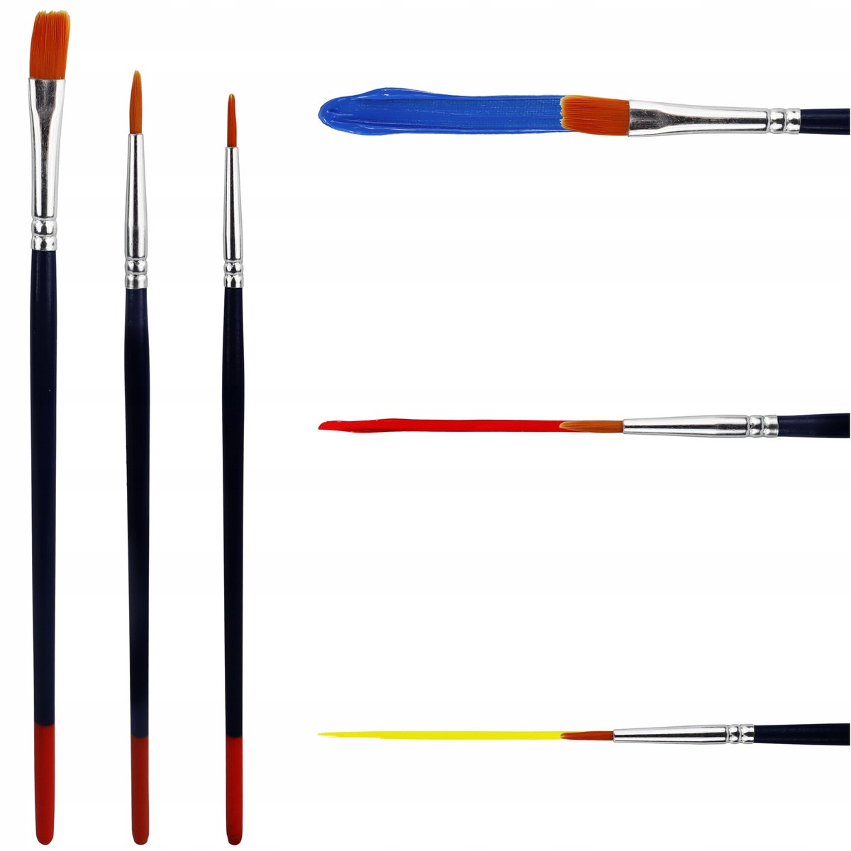 Merkloos Nylon Penseel Set - 3 stuks precisieborden