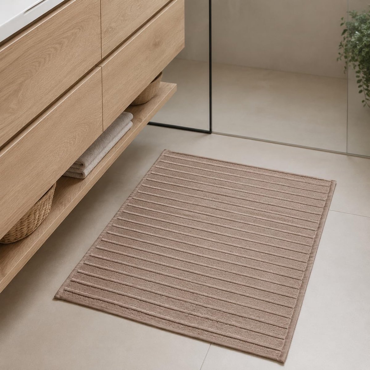 Badmat Jacquard 50 x 80 cm - 100% katoen - extra zacht en absorberend - ideaal voor na het douchen - ShopVlot