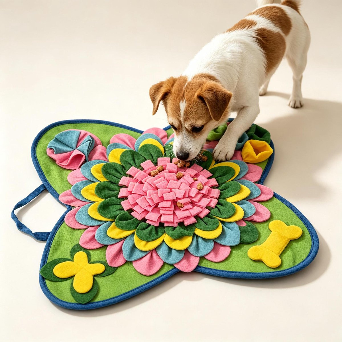 Snuffelmat voor huisdieren, speelmat voor huisdieren, slowfoodmat voor huisdieren, speelgoed voor huisdieren, training voor huisdieren, honden en katten, kleur，Model J 50 * 50CM