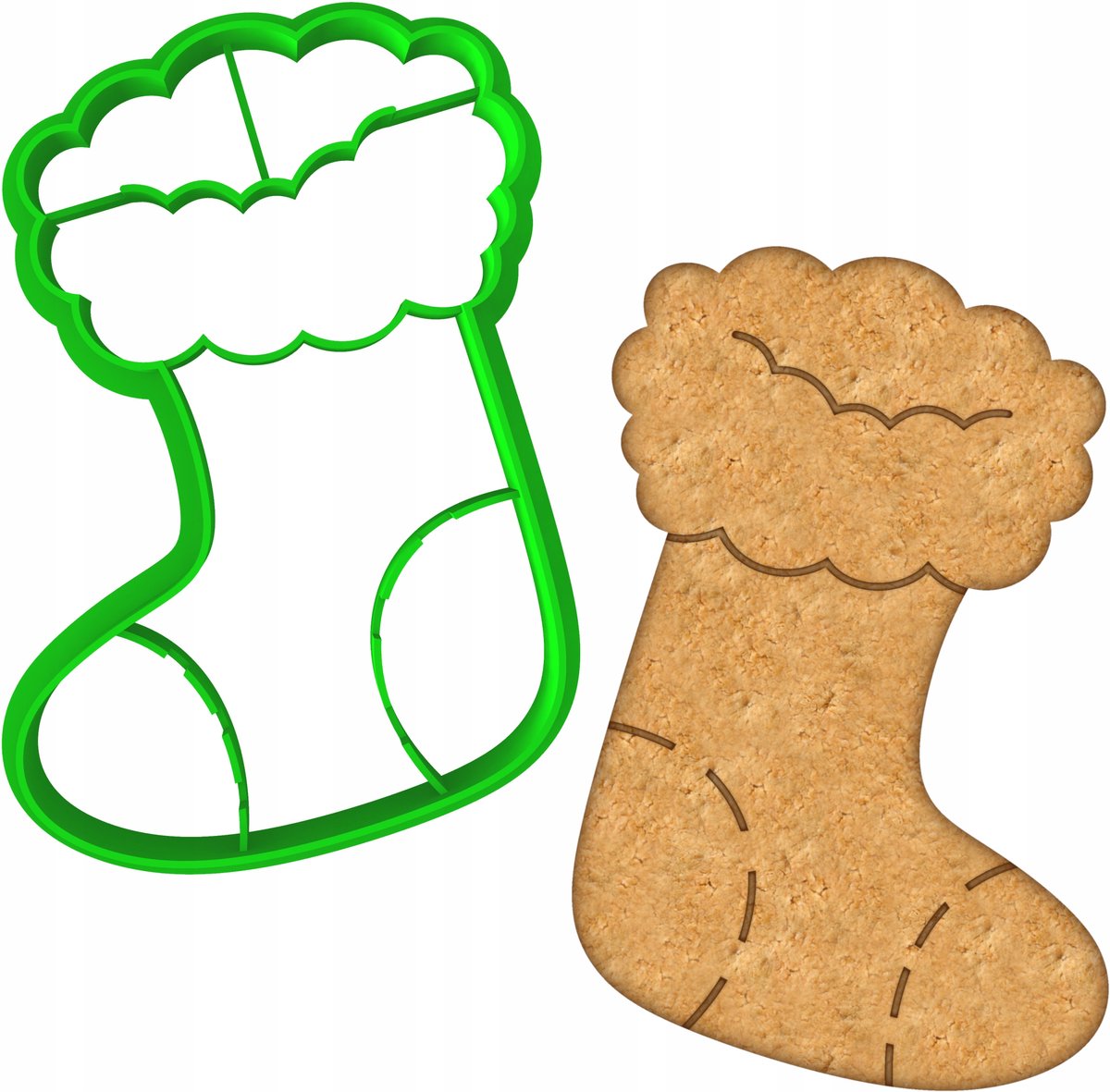Kerstkoekjesvorm Kerstmis Sok 9cm - Bakvorm voor Koekjes & Peperkoek