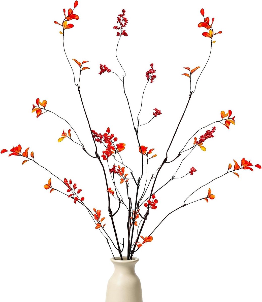 Kunstmatige ficustakken 96 cm - set van 3 - buigzame stammen - decoratie voor vaas - ShopVlot