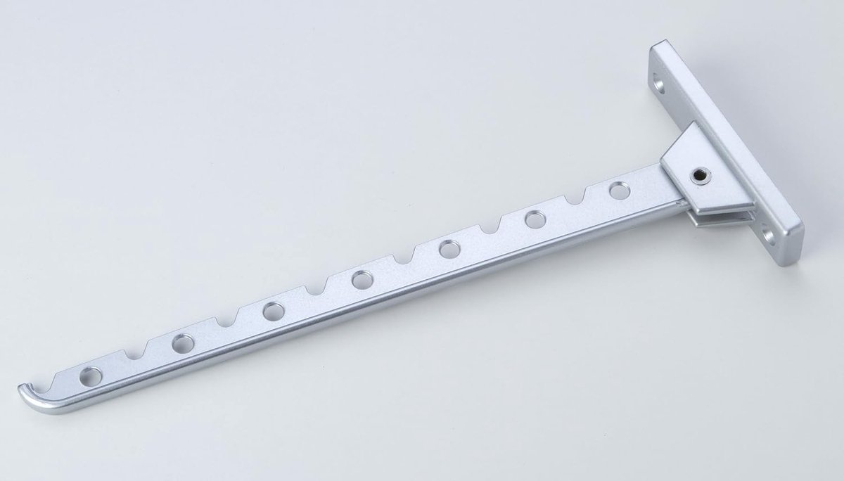 Vouwhaak kleding 310 mm - aluminium zilver - inclusief montage materiaal - ideaal voor ruimtebesparing - ShopVlot