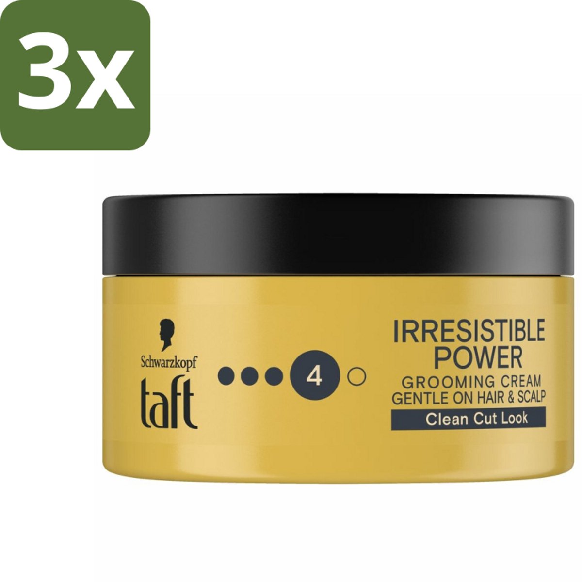 Taft - Irresistible Power 4 - Grooming Cream - Gladde finish - 100 ml - Bulkverpakking - 3 stuks