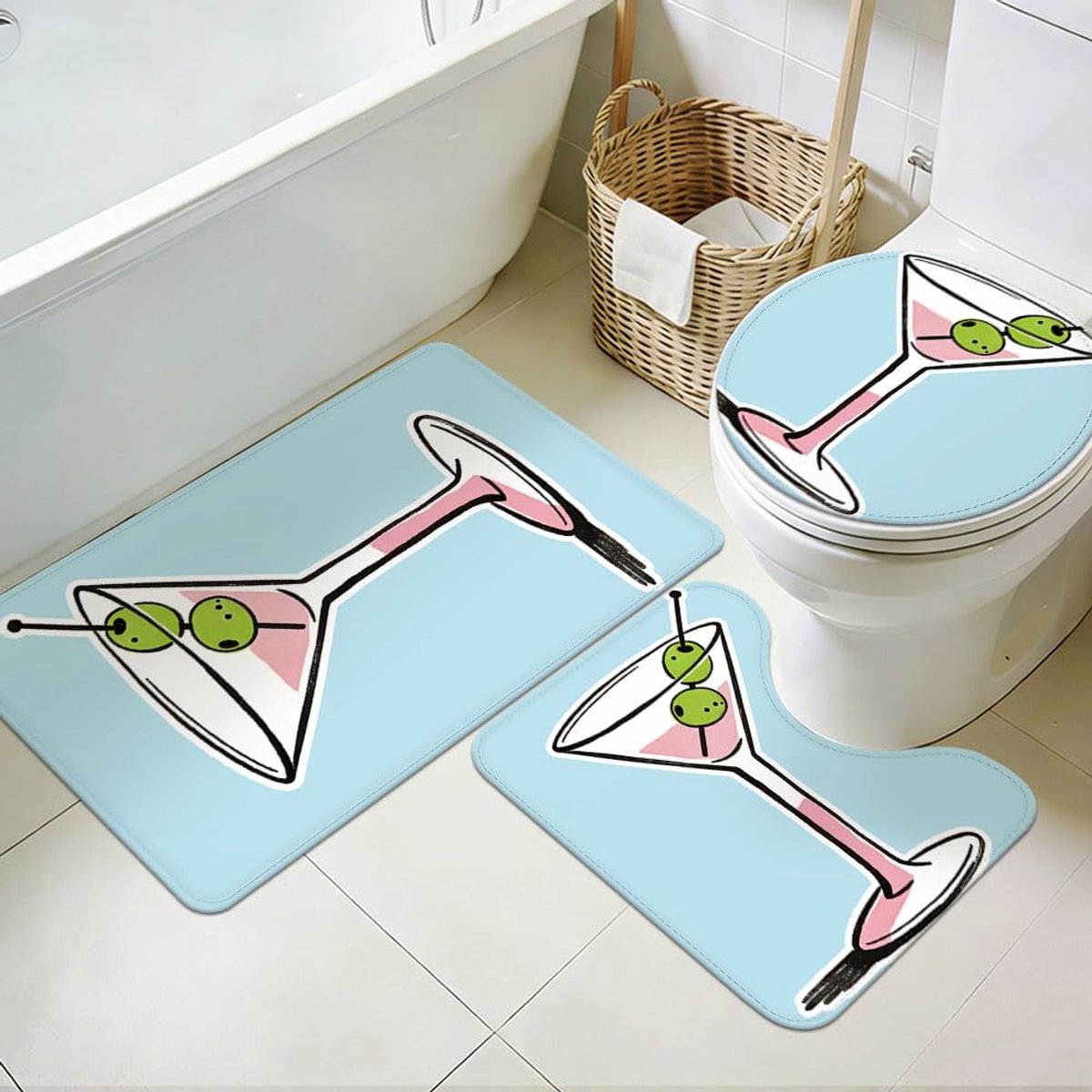 Badkamertapijt set 3 stuks - wasbare badmatten - toiletmatten - zacht en antislip voor badkamer en wc - ShopVlot