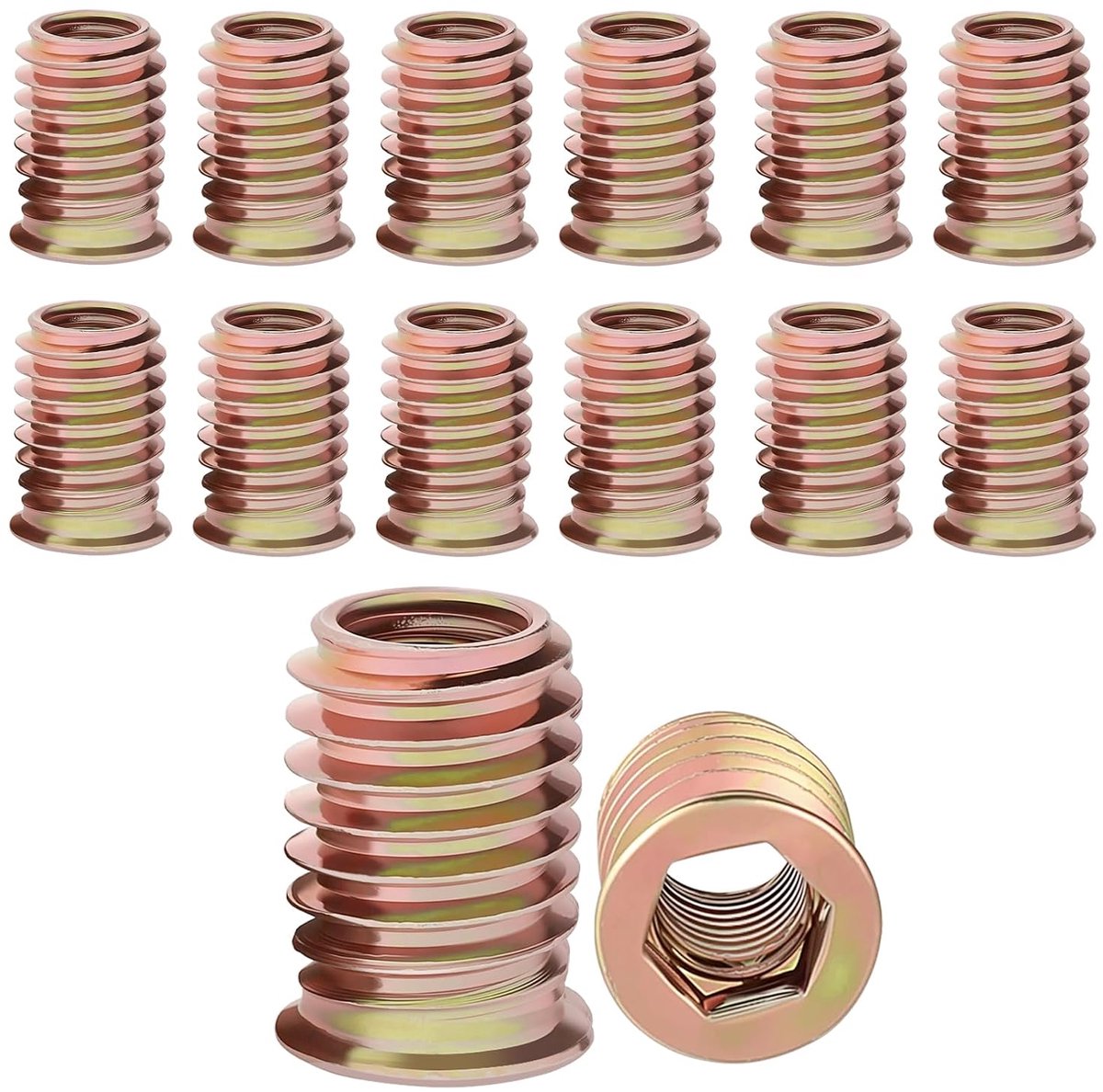 Schroefmoeren M10 x 30 mm - Gegalvaniseerd staal - Roestbestendig - Geschikt voor houten meubels - ShopVlot