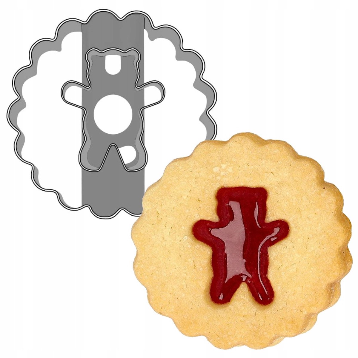 Linzer koekjesvorm beer - 5 cm - RVS