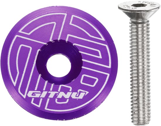 Fiets headset top cap 31,8 mm aluminium voor mountainbike en racefiets lila van Fiets. — afbeelding 2