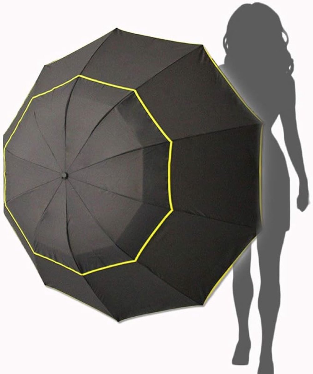 Golfparaplu extra groot opvouwbaar stormbestendig winddicht waterdicht dubbele overkapping met UV-bescherming
