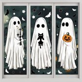 Halloween raamstickers - Spook raamfolie - Vleermuis spook raamstickers - Geschikt voor Halloween thuisfeestjes, winkelruitendecoratie - Wit (Afbeelding dient alleen ter referentie, u dient de sticker zelf aan te brengen)