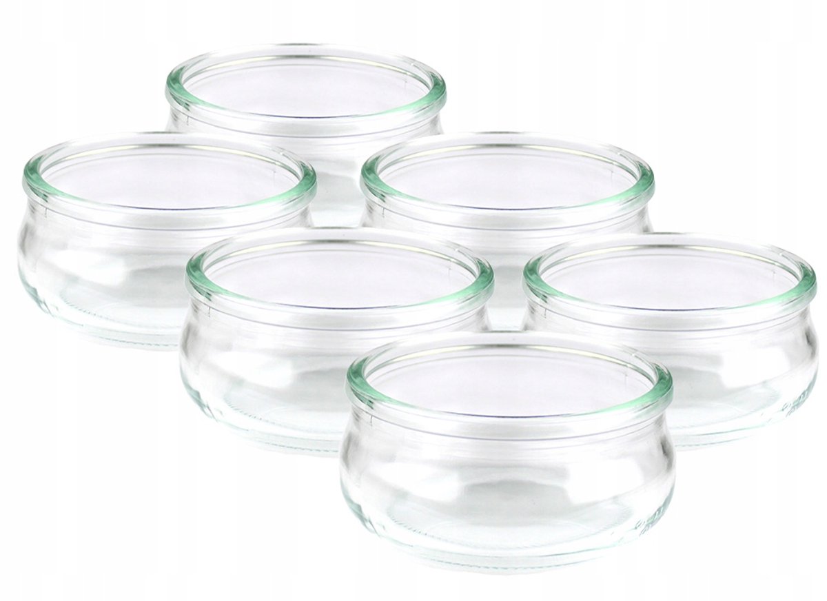 Set van 6 glazen kaarsenpotjes, 210 ml, voor het maken van kaarsen