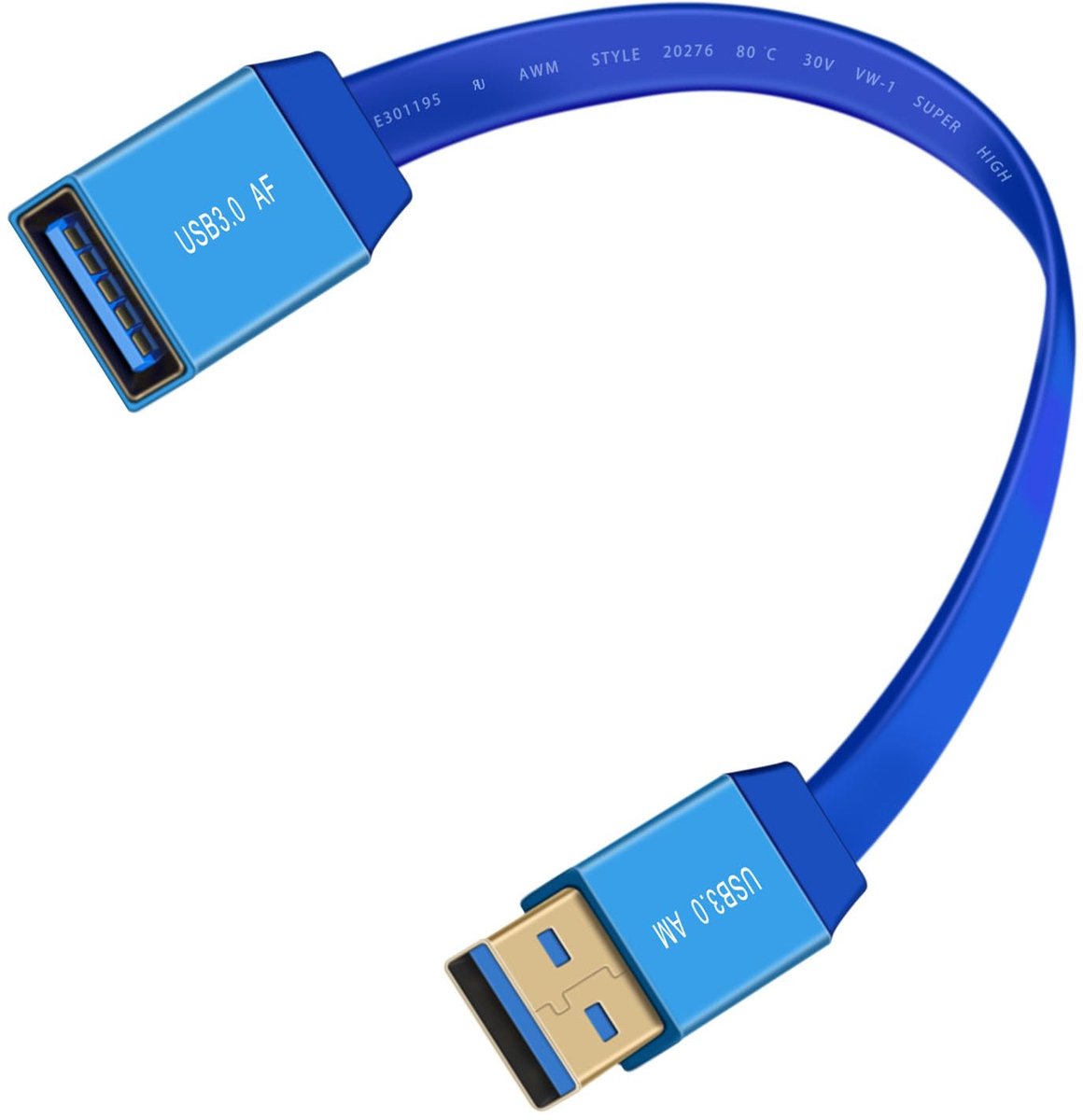 USB 3.0 extension cable flat (blue, 2m) - ShopVlot