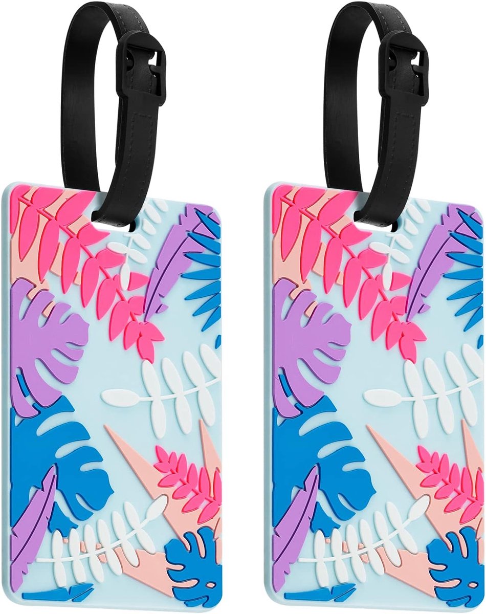 Luggage Tags Pack of Two, Luggage Tags Suitcase ID Labels Business Card Holder/Travel ID Bag Tag (Foliage) - ShopVlot