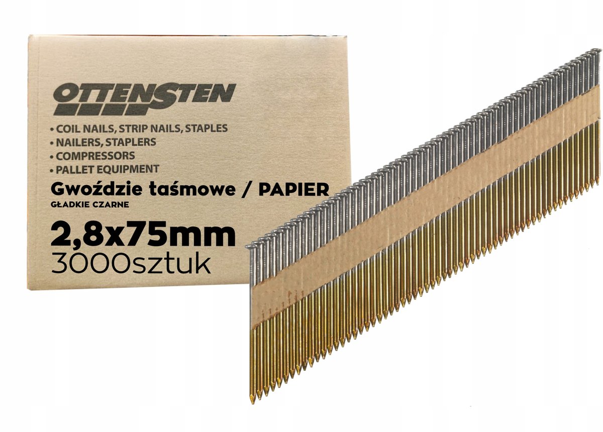 Gepareerde Nagels 2,8x75mm - 3000 Stuks - Zwart, Glad