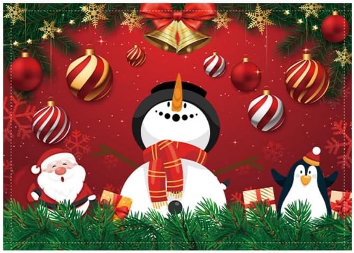 Christmas Placemat, Christmas Linen Placemat, Table Mat, Table Flag, Tablecloth Decoration, Linen Print 45 x 32 cm - ShopVlot