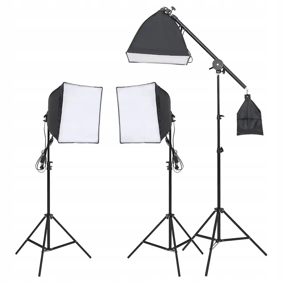 Softbox lampenset 3x23W LED 40x40cm zwart