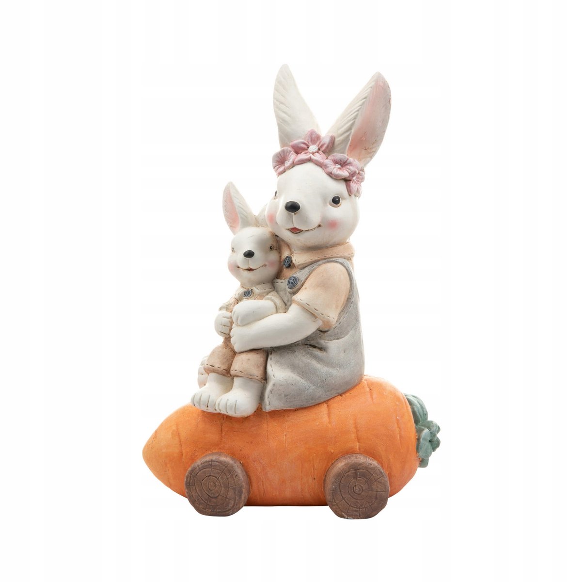 Decoratief Tweelingfamiliebeeldje - Groot - 48cm - Tuin & Huis