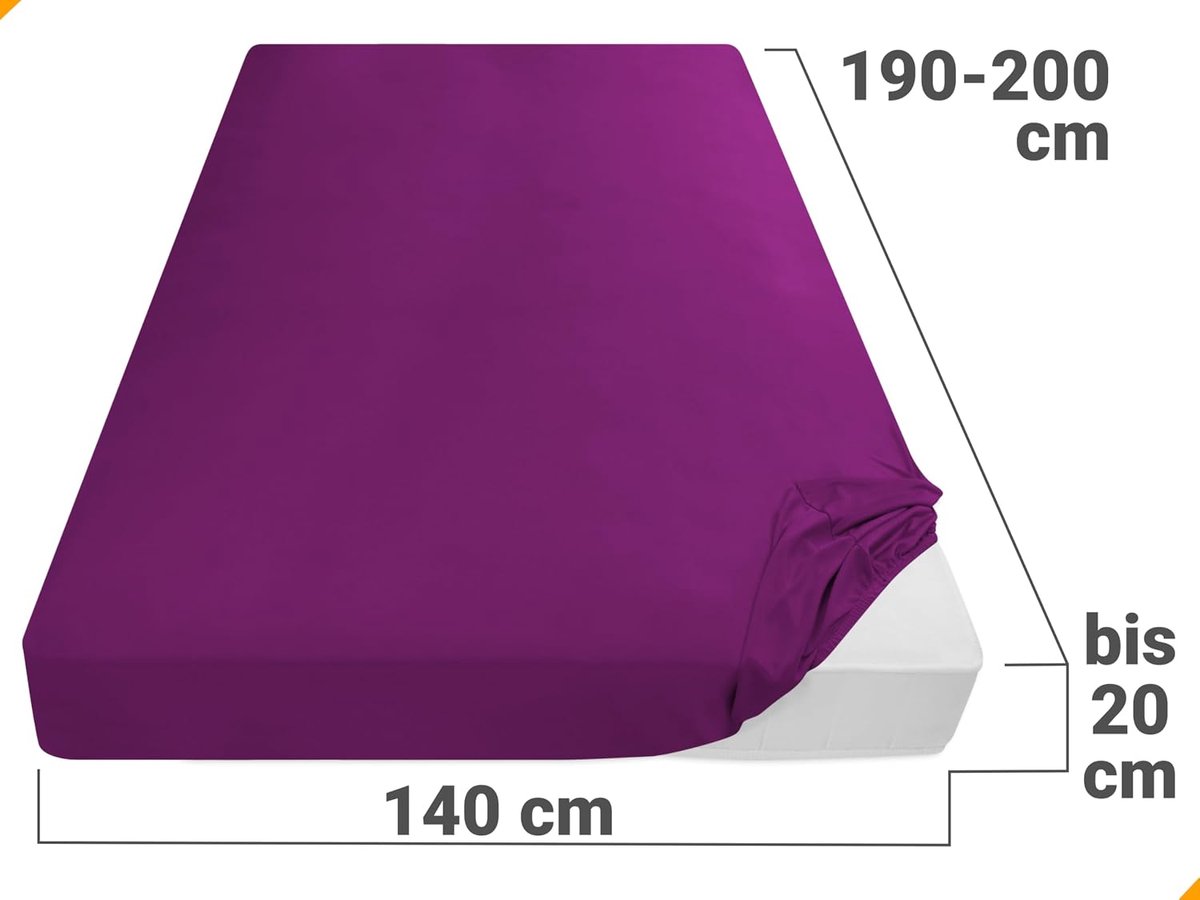 Fitted sheet 140 x 190/200 cm - microvezel - ademend - geschikt voor allergiepatiënten - ShopVlot