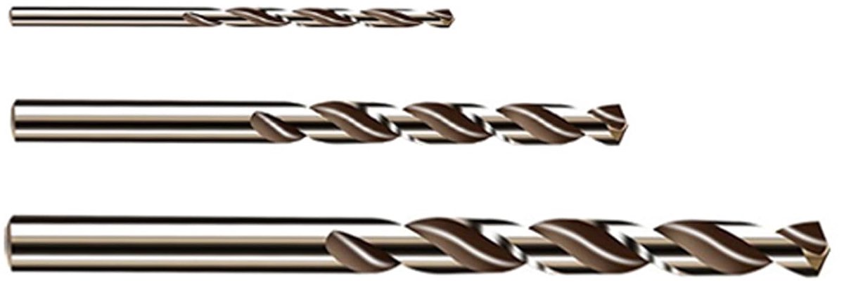 3-Piece Cobalt Drill Bit Set, M35 HSS Metal Drill Bit in Standard Length, Suitable for Drilling in Carbide, Stainless - ShopVlot