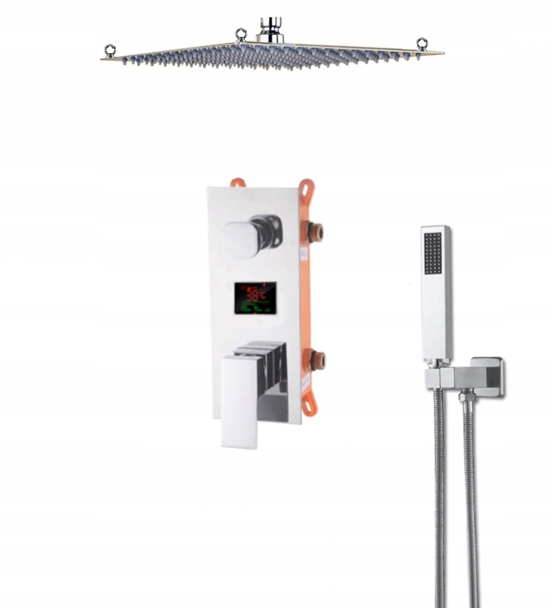 LED Doucheset Inbouw met Regen- en Handdouche & Display