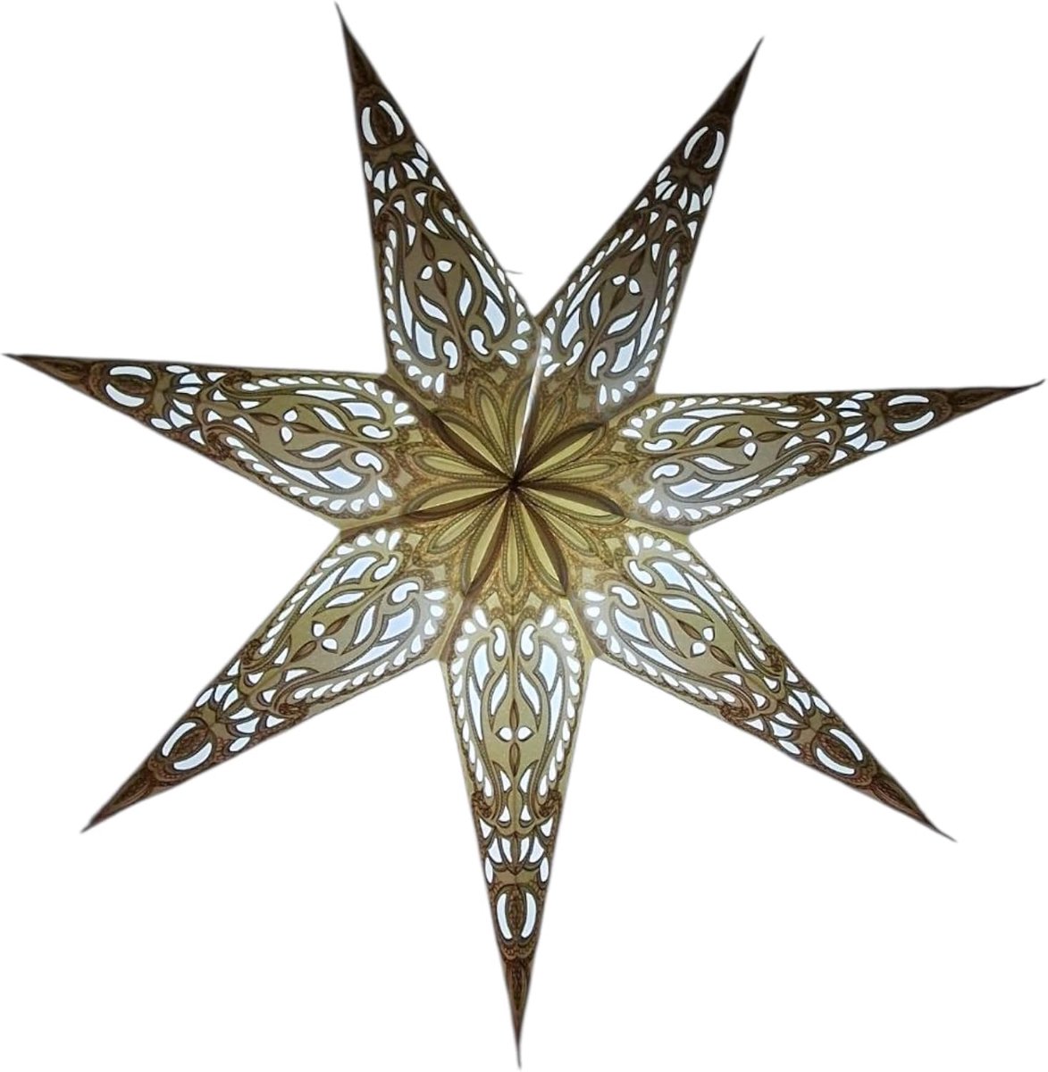 YEPSIO Lantaarn Lampenkap Papieren Ster Lichtschaduwen Groot 60cm Hangende Decoraties voor Kerstmis Bruiloft - ShopVlot