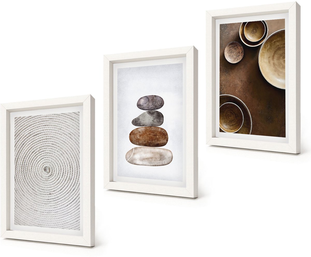 Coloray 3-Delige Schilderij Set - Texturen in de kunst en modern design. - 20x30 - Wanddecoratie - Schilderijen Set - Interieur - Moderne Wanddecoratie