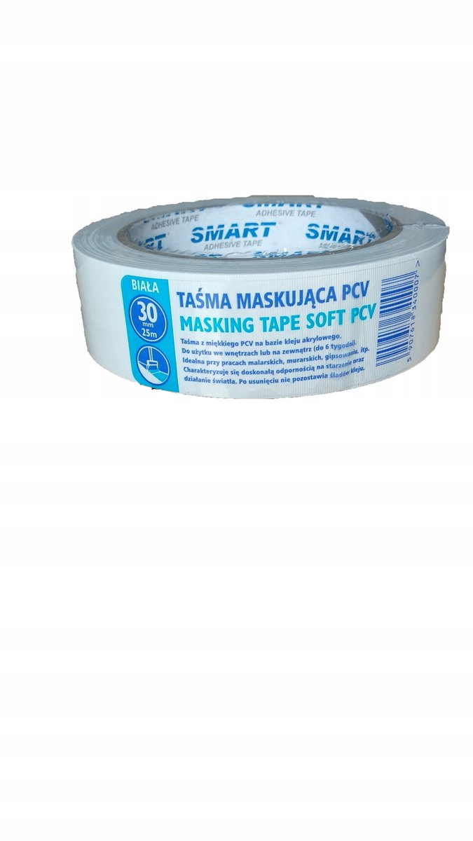 Witte PVC Afplaktape 30mm x 25m - Professionele Kwaliteit
