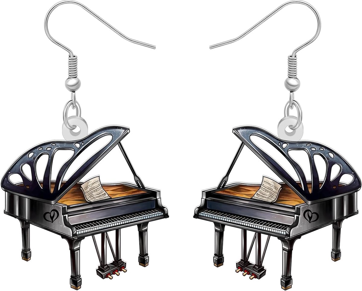 Acrylic Piano Earrings Dangle Statement Musical Jewelry Music Teacher Appreciation Gifts For Women Music Lovers - ShopVlot