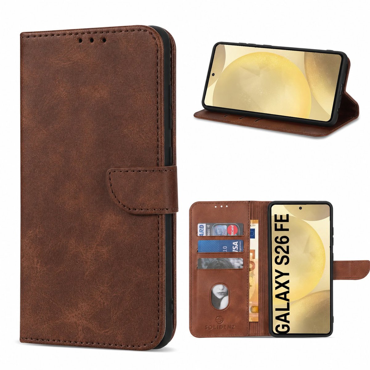 Solidenz bookcase - Geschikt voor Samsung Galaxy S26 FE - Bruin