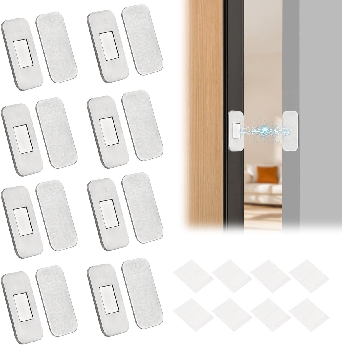 8 stuks magneten voor kastdeuren, ultradunne deurmagneet, sterke deurmagneet, kastmagneten, deurmagneet, zelfklevend - ShopVlot