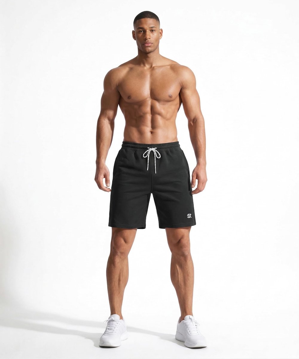 Sportshorts voor heren, katoenen hardloopshorts, fitnessbroekjes van 5 inch vochtregulerend, ademend en sneldrogend. - ShopVlot