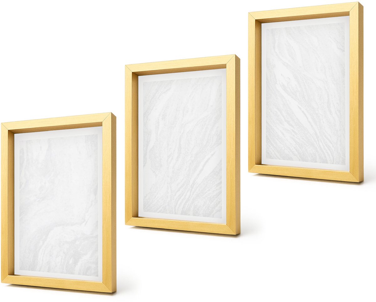 Coloray 4-Delige Schilderij Set - Elegante lineaire structuur van marmer. - 20 x 30 cm - Moderne Wanddecoratie - Slaapkamer - Decoratieve Schilderijen