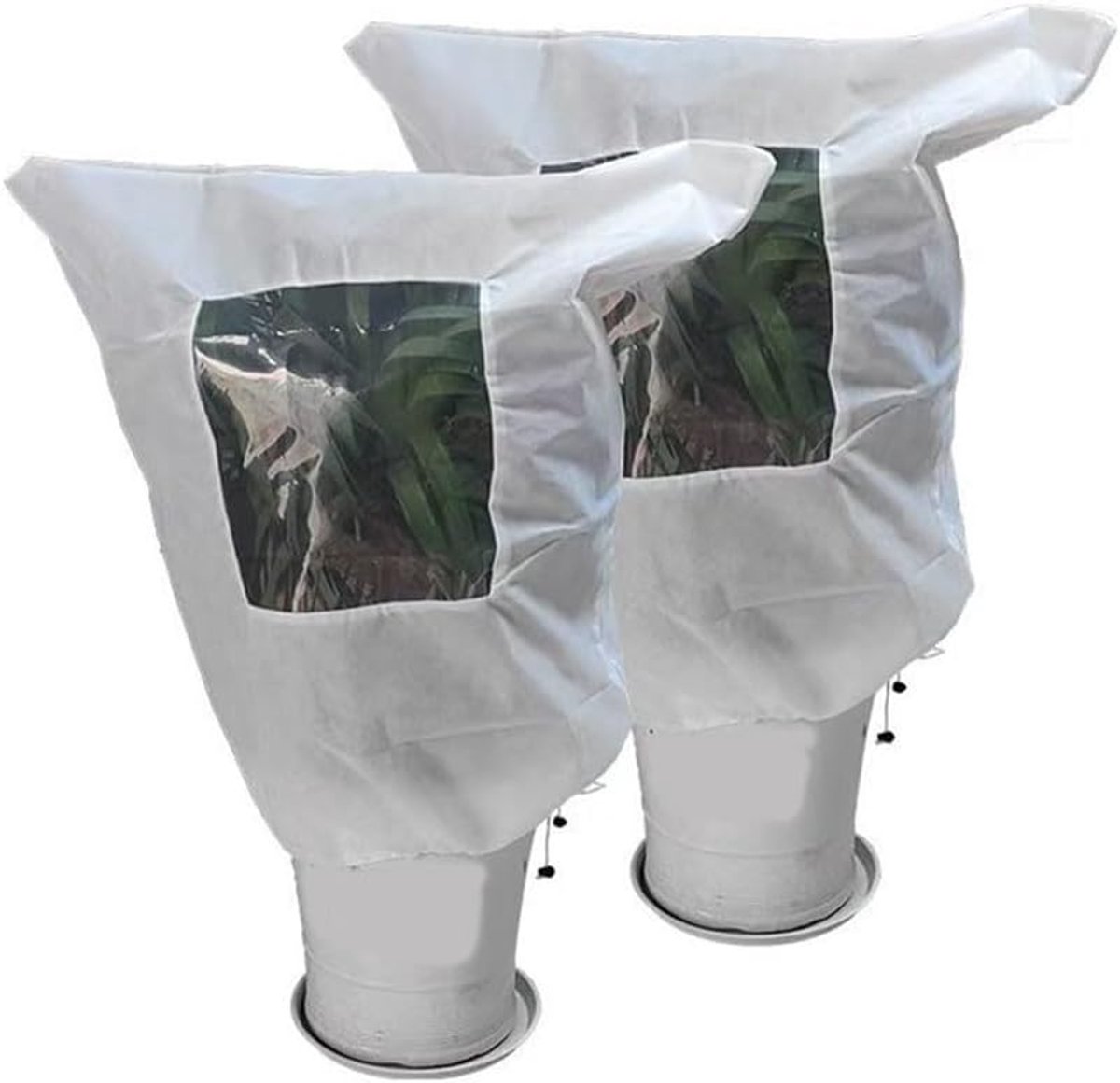 Plant Winter Beschermhoezen 80 x 100 cm 2 stuks, niet-geweven stof vorstdoeken voor tuinplanten, ademende, koudebestendige plantenhoezen