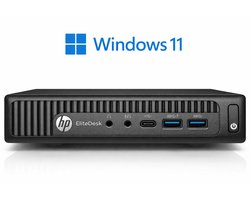 HP EliteDesk 800 G2 - Intel G4400T - 8 GB - 256 GB SSD - Mini Desktop - Windows 11 - VGA - DisplayPort